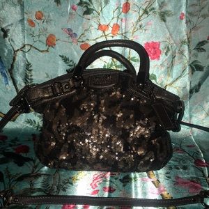 Coach ocelot sequin bag used